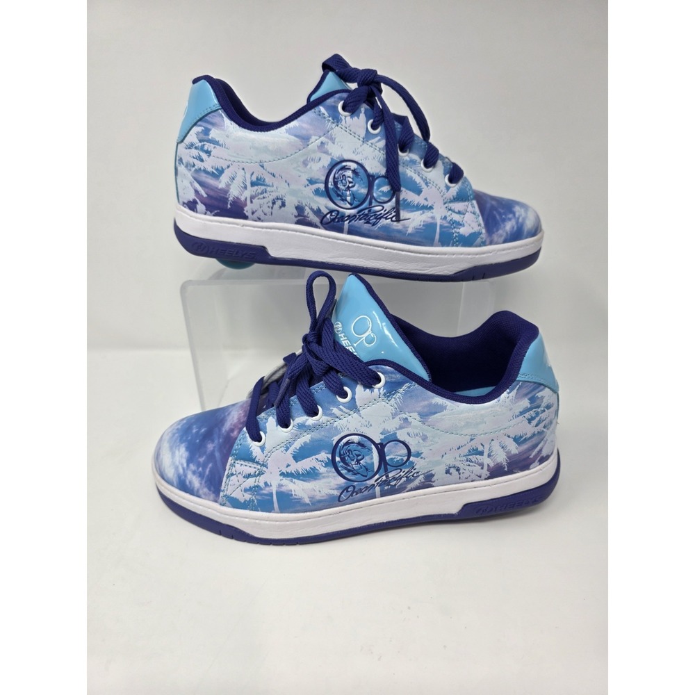 Heelys Ocean Pacific OP Split Low Roller Shoes Blue Palm Print Mens US 8 Womens